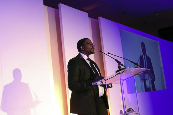 24/05/2016. Sunday Times Editor Bongani Siqoko welcoming guest during the Sunday Times Literary Awards at Hill On Empire.
Picture: Masi Losi